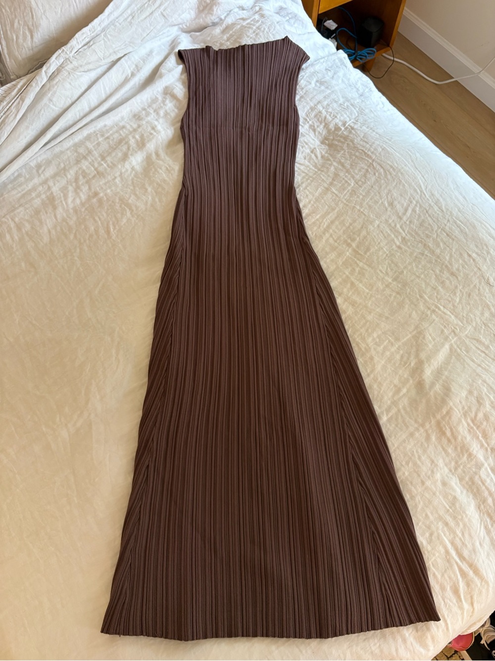 DISSH Ivy coffee brown Sleeveless Pleated Dress